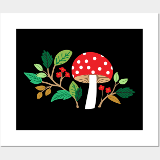 Woodland mushroom Posters and Art